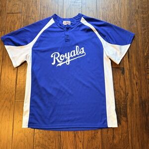 Royals Jersey Mens Large Blue Baseball Teamwork Athletic Apparel Short Sleeve
